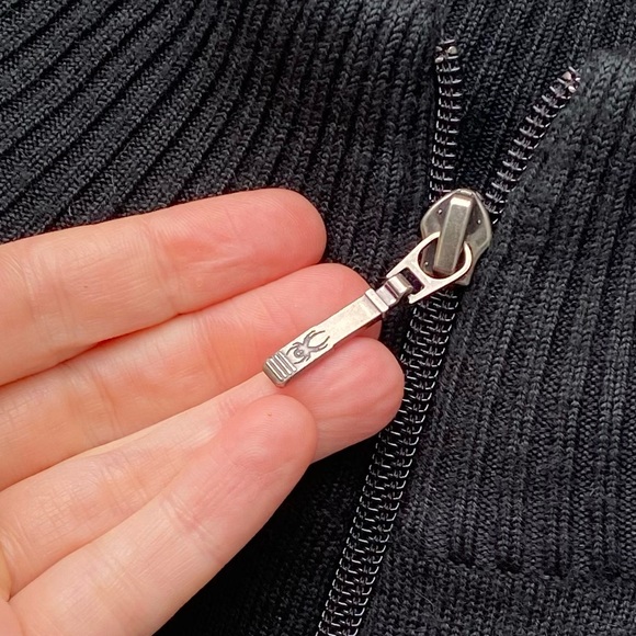 Spyder Sweater Men's Black Wool Blend 1/4 Zip Pullover Ribbed Size Large - Picture 4 of 8